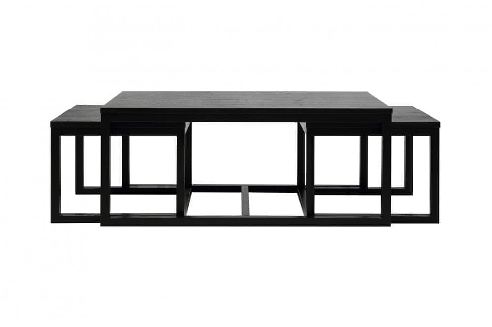 Design Scandinavia Konferenčný stolík Cornus (SET 3ks), 120 cm, čierna